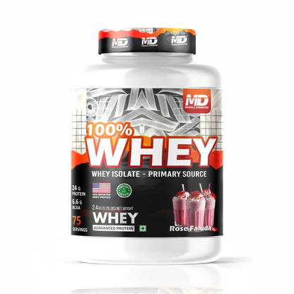 MD 100% Whey Advanced Protein | 24g Protein| 6.6g BCAA | 75 Serving