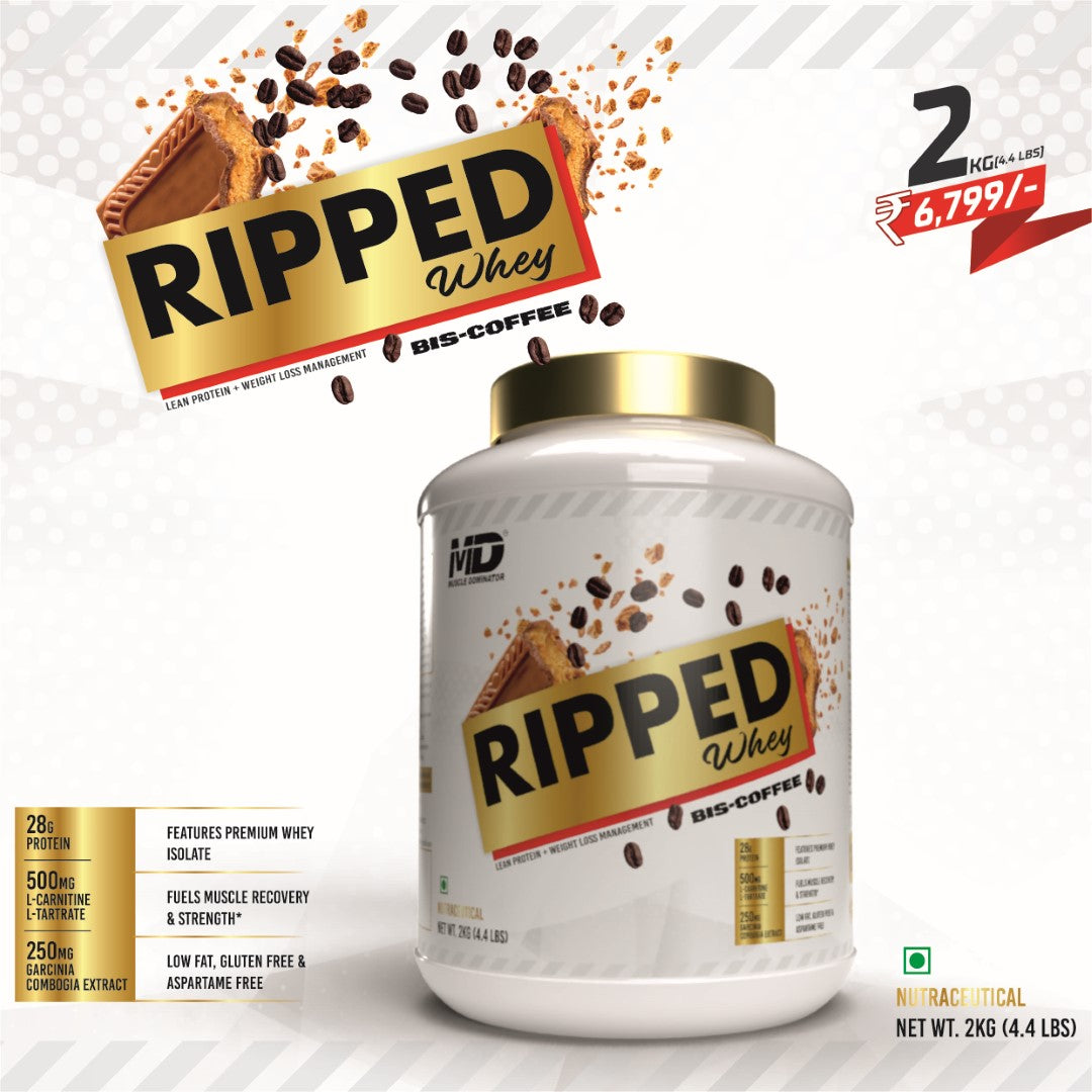 MD Ripped Whey | 28G Protein | 0.5G L-Carnitine, L-Tartrate | 0.25G Garcinia Combogia Extract - Quenchlabz