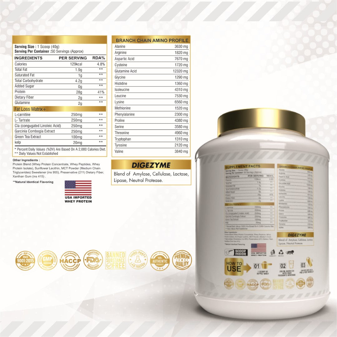 MD Ripped Whey | 28G Protein | 0.5G L-Carnitine, L-Tartrate | 0.25G Garcinia Combogia Extract - Quenchlabz