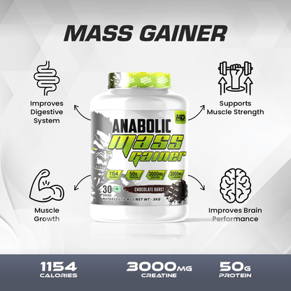 MD Anabolic Mass Gainer | 50g Protein | 3g Creatine | 2g L-Argnine | 1154kcal Energy