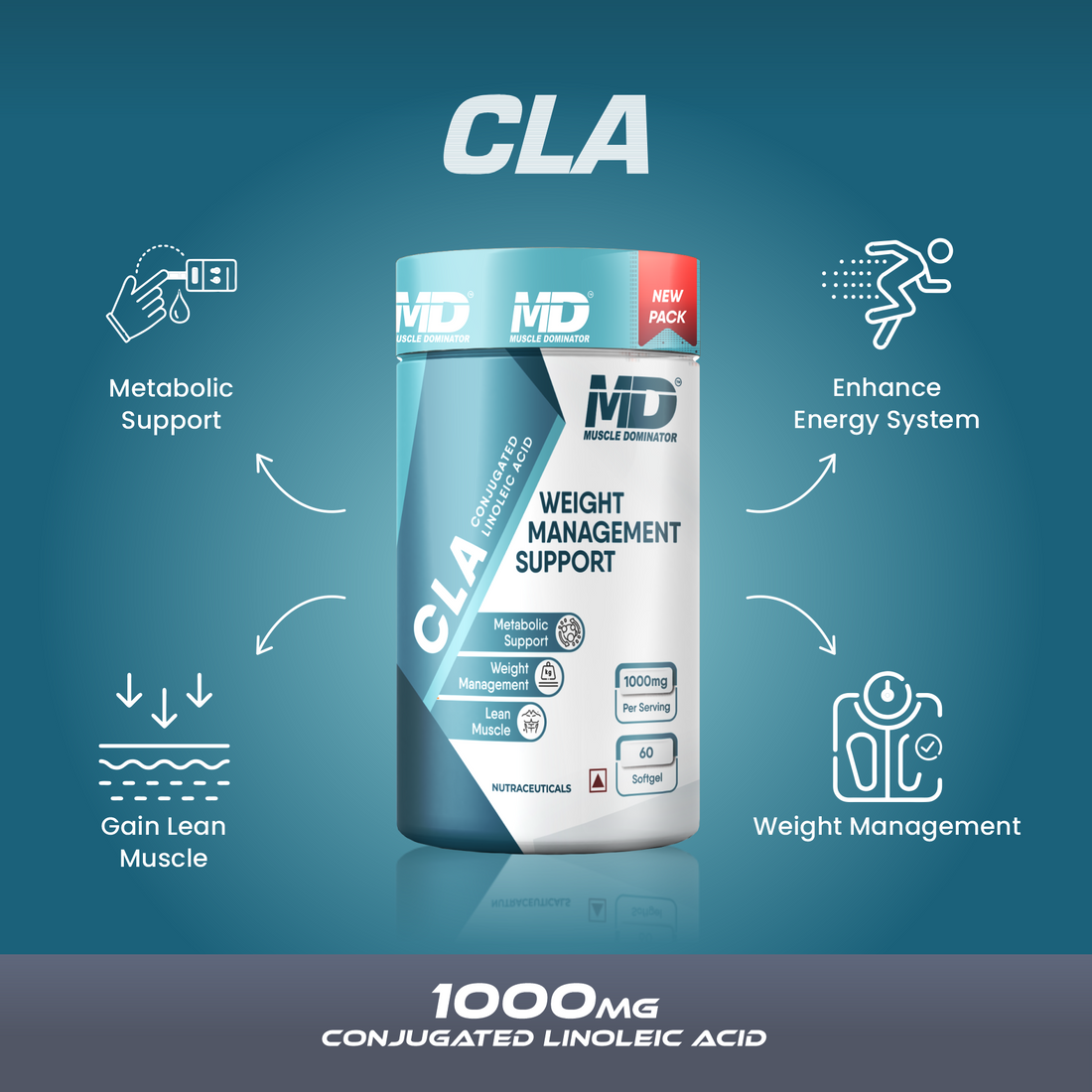 CLA 1000mg Fat Burner (60 Capsules)