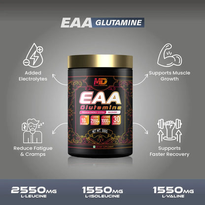 Black Series EAA | 1G Glutamine | 2.5 G Leucine | 300 Gm