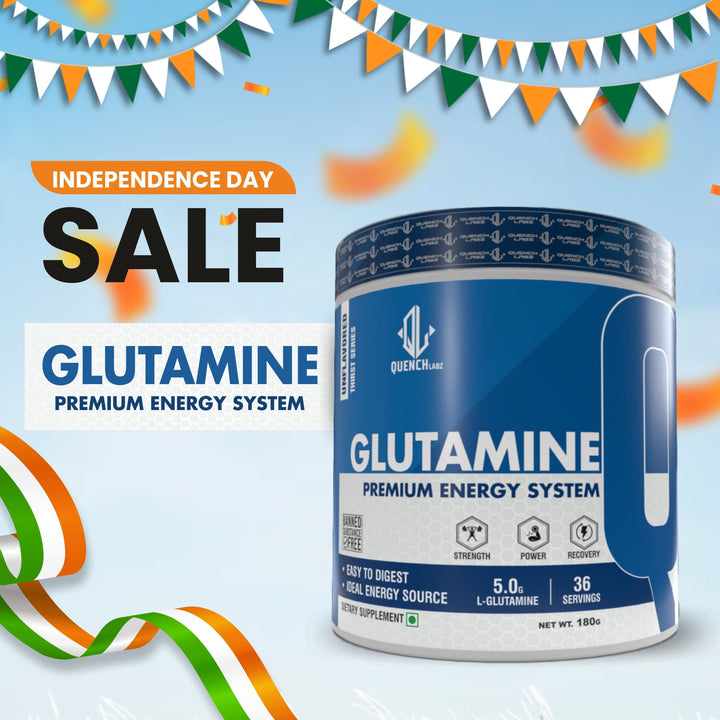 Glutamine 180 gm | Combo pack of 2 - Quenchlabz