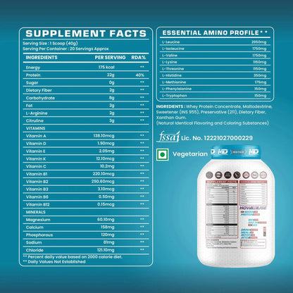 Imperative Whey Protein | 24 G Protein | 10 G EAA | With Shaker