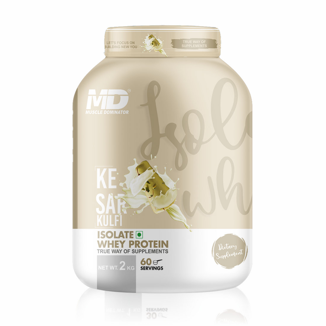 MD Isolate Whey Protein | 28 G Protein | 6 G BCAA + Steel Shaker