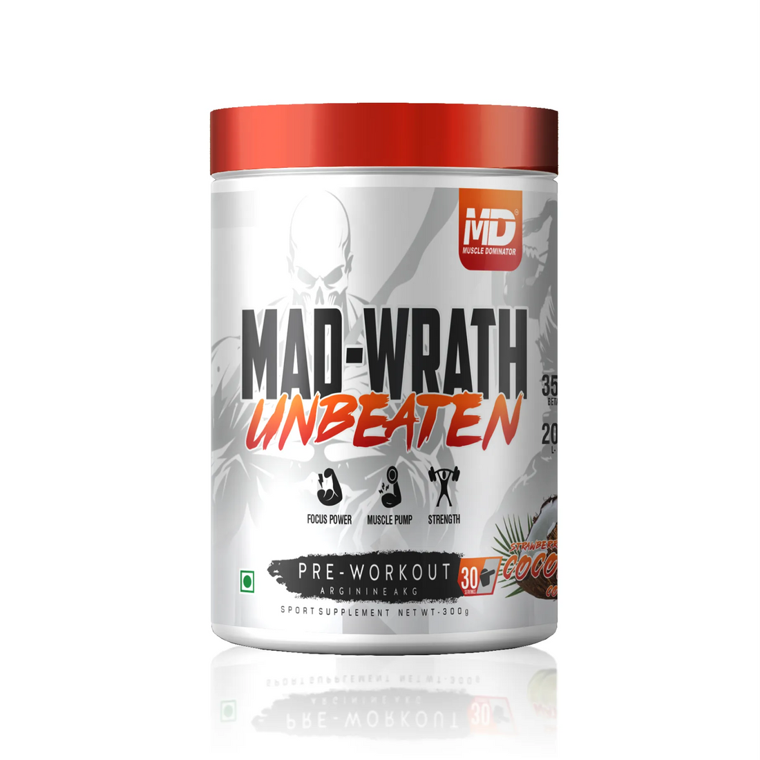 MD Mad-Wrath Unbeaten Pre-Workout | 3.5g Beta-Alanine | 2g L-Citrulline | 30 Serving