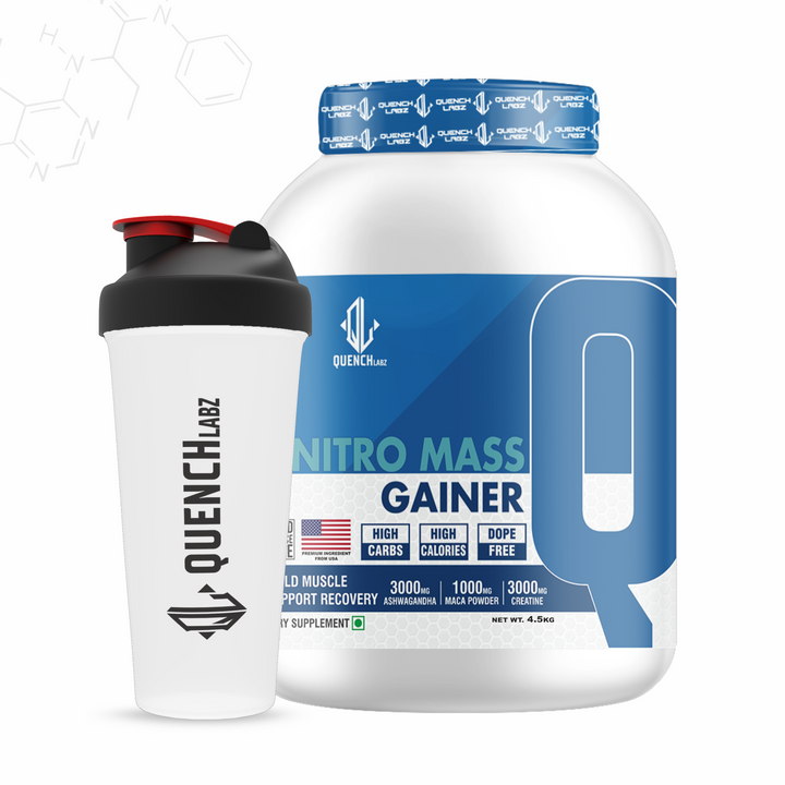 Nitro Mass Gainer | 3G Ashwagandha | 1G Macca | 3G Creatine | with Shaker