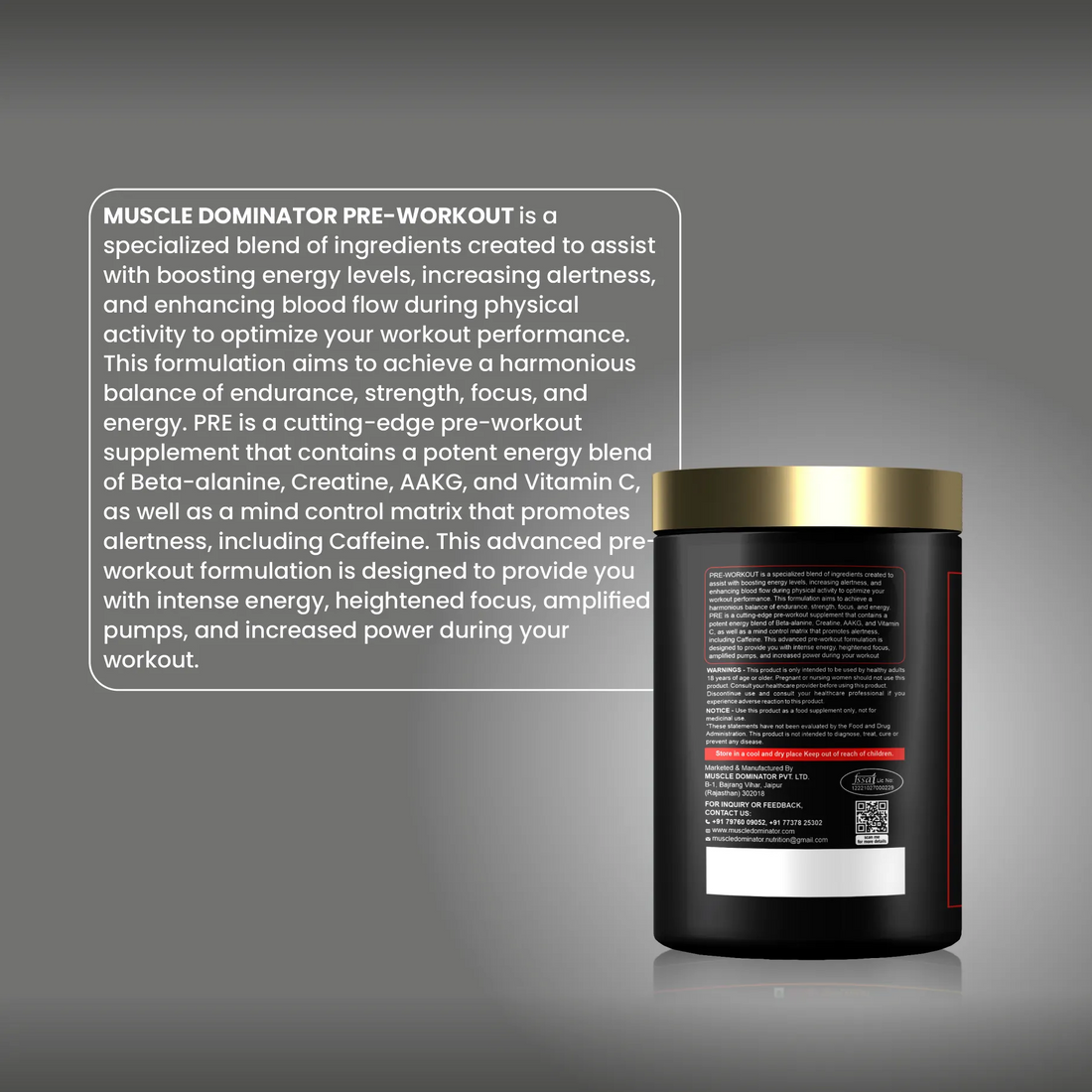 Black Series Pre-Workout | 3.5G Beta-Alanine | 1.25G Creatine