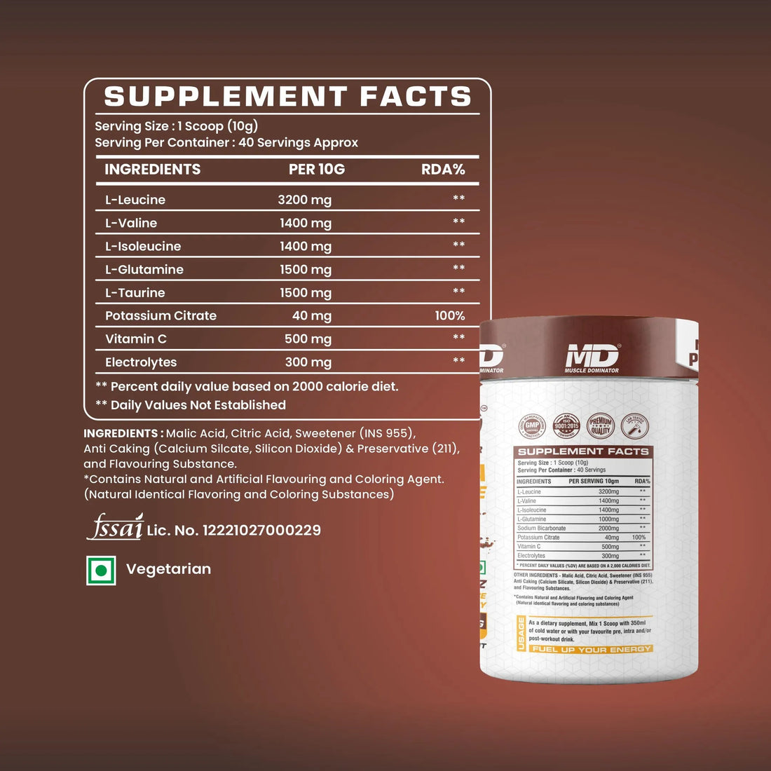 MD Regenerate BCAA + Glutamine 400 Gm