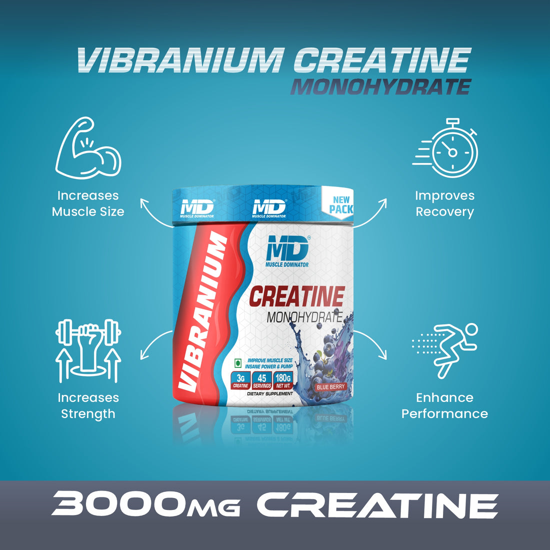 MD Vibranium Creatine Monohydrate - 3 G Creatine