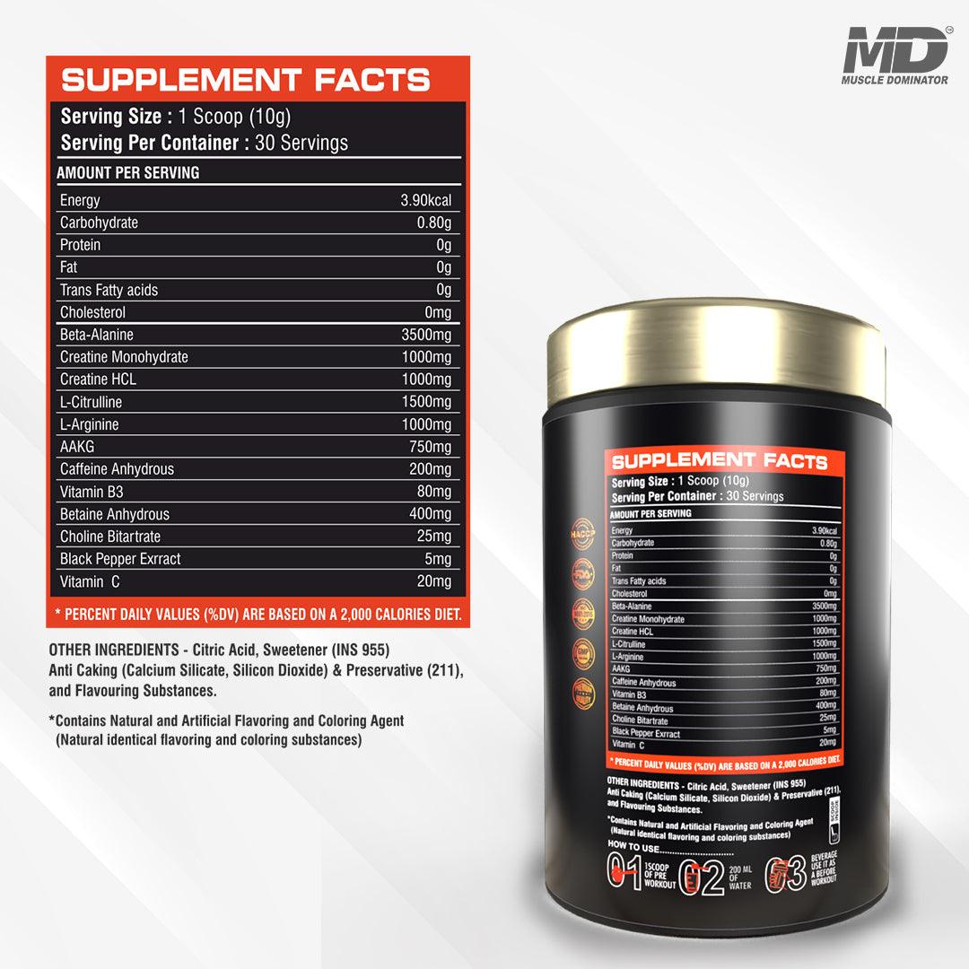 Black Series Pre-Workout | 3.5G Beta-Alanine | 1.25G Creatine - Quenchlabz