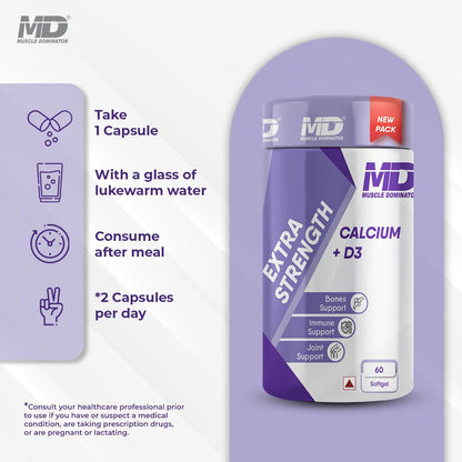 Calcium and Vitamin D3 1000mg Extra Strength - Quenchlabz