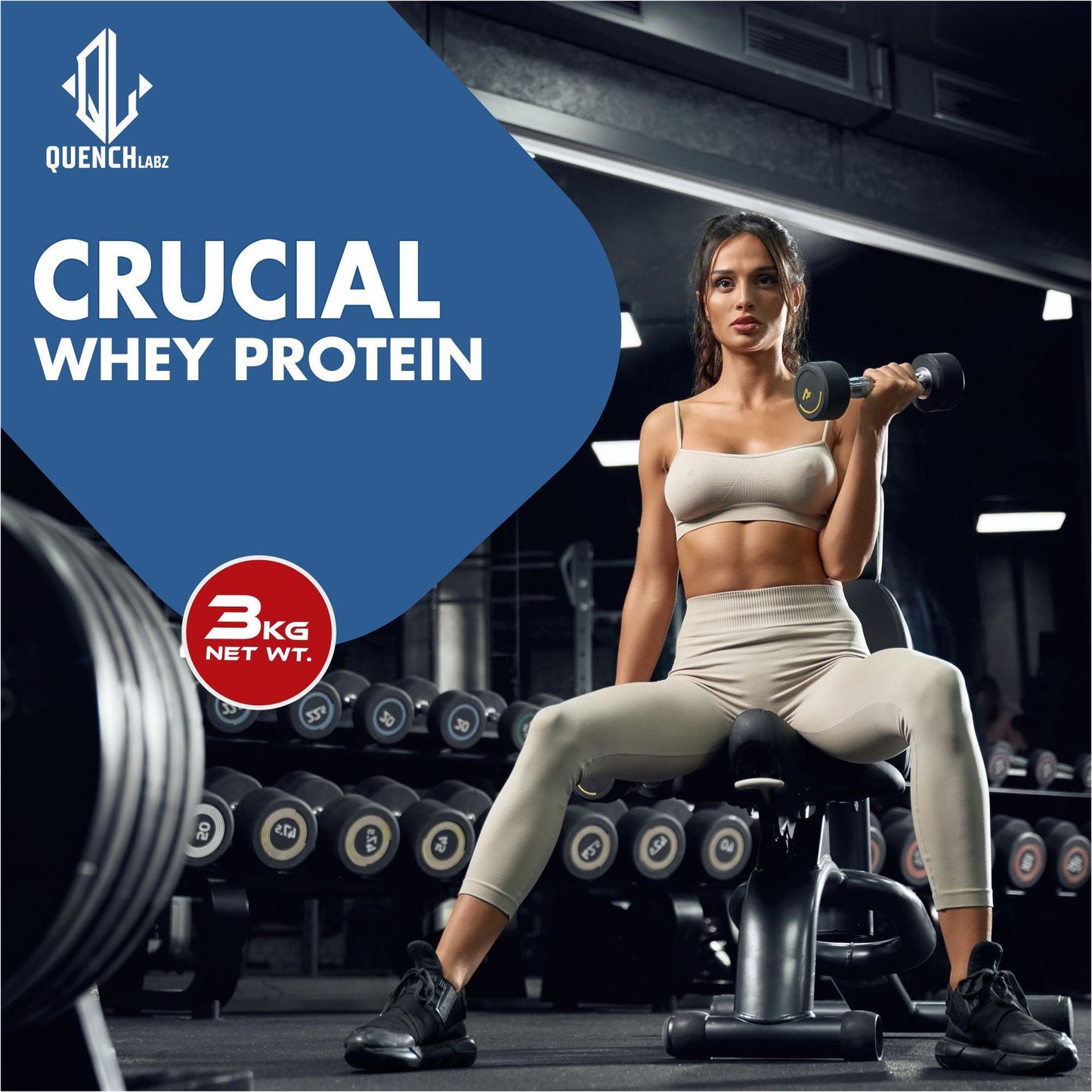 Crucial Whey Protein | Low Carb | 35.5 G Protein - Quenchlabz