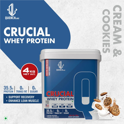 Crucial Whey Protein | Low Carb | 35.5 G Protein - Quenchlabz