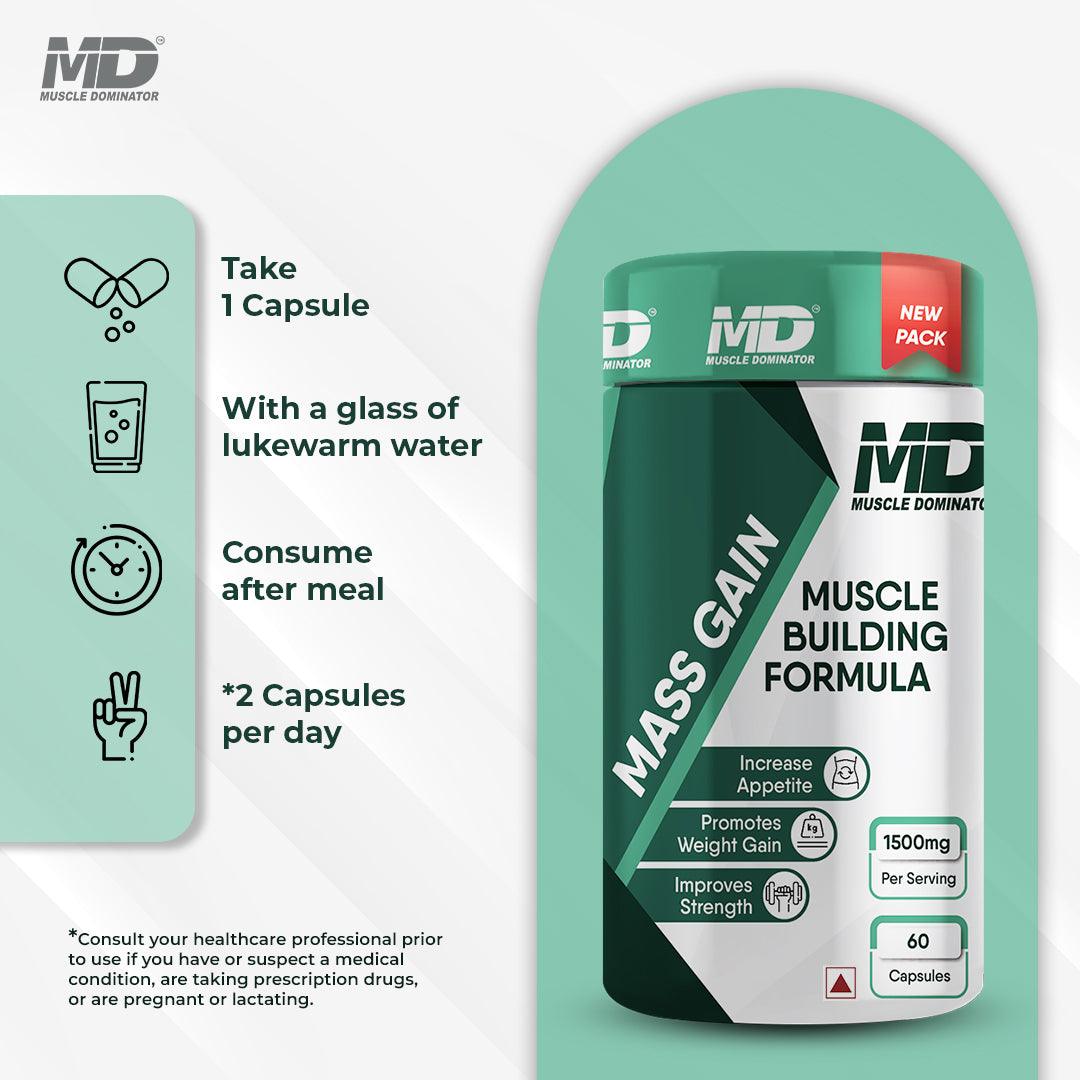Mass Gain - Muscle Building Formula 1500mg - Quenchlabz