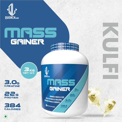 Mass Gainer 3 Kg + Mass Gain 60 capsules + Shaker 700 ml - Quenchlabz
