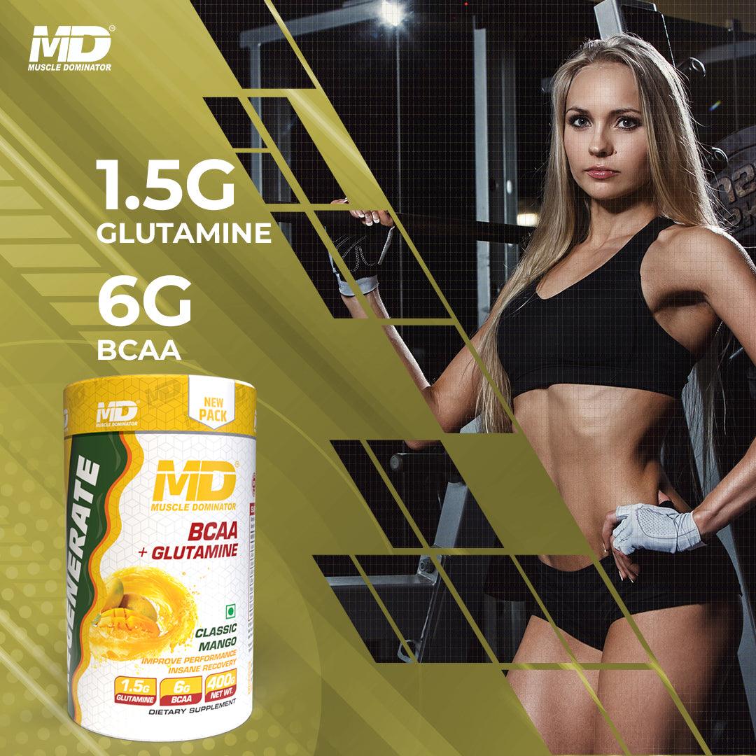 MD Regenerate BCAA + Glutamine 400 Gm - Quenchlabz