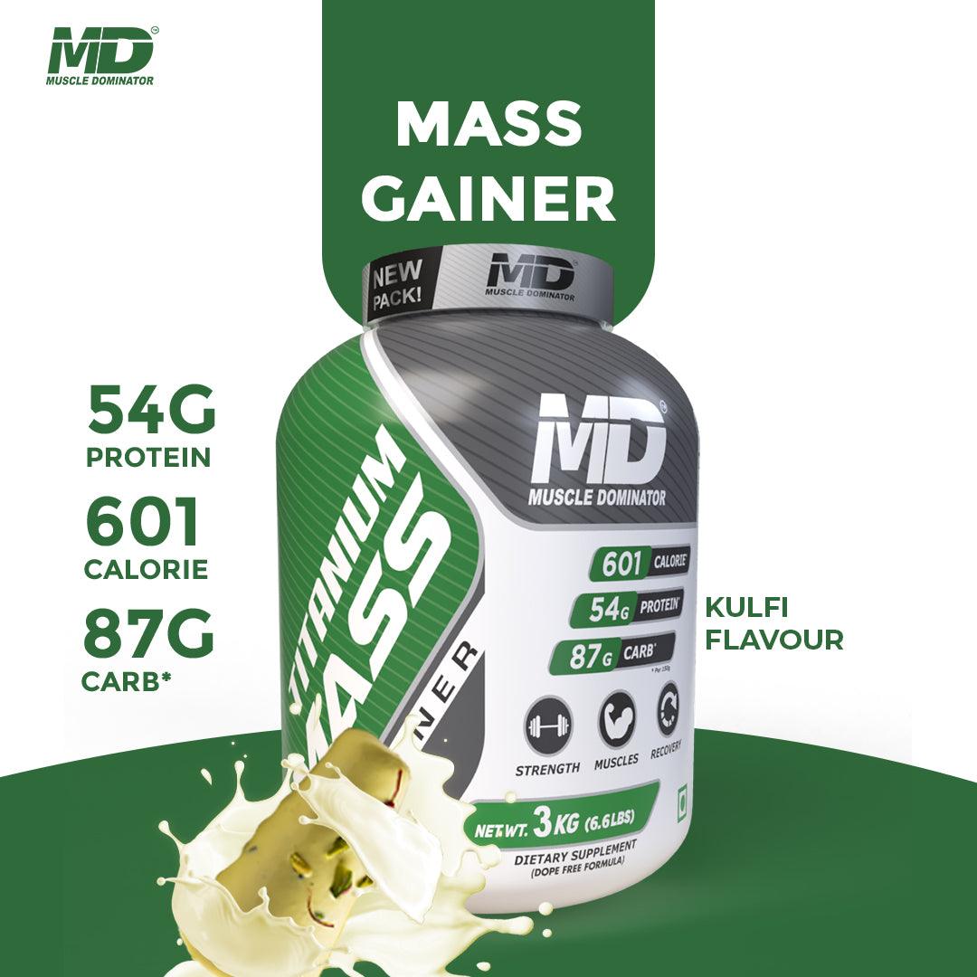 MD Titanium Mass Gainer | 54 G Protein | 87 G Carbs - Quenchlabz