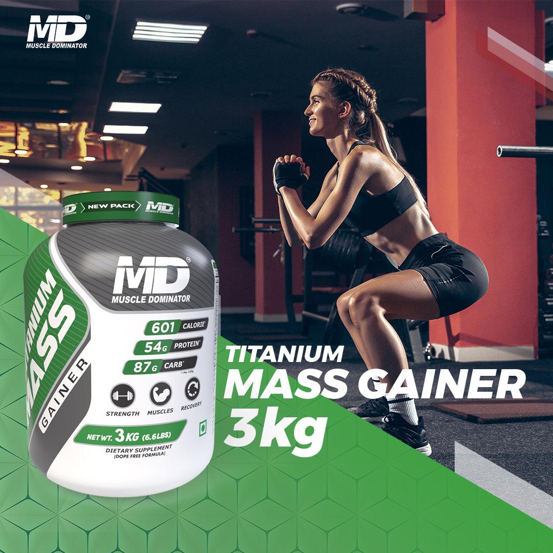 MD Titanium Mass Gainer | 54 G Protein | 87 G Carbs - Quenchlabz