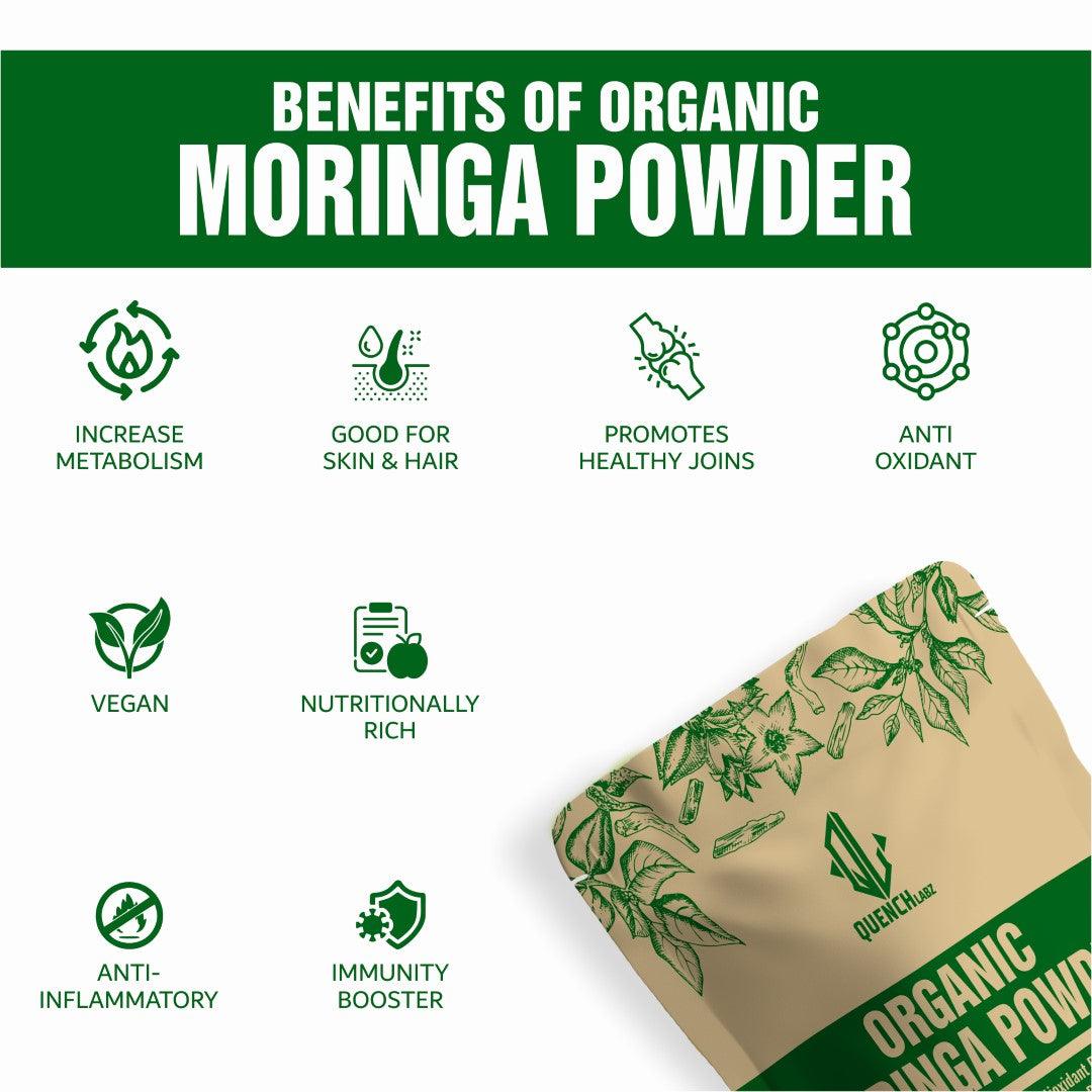 Organic Moringa Powder | Powerhouse of Minerals & Anti Oxidants - Quenchlabz