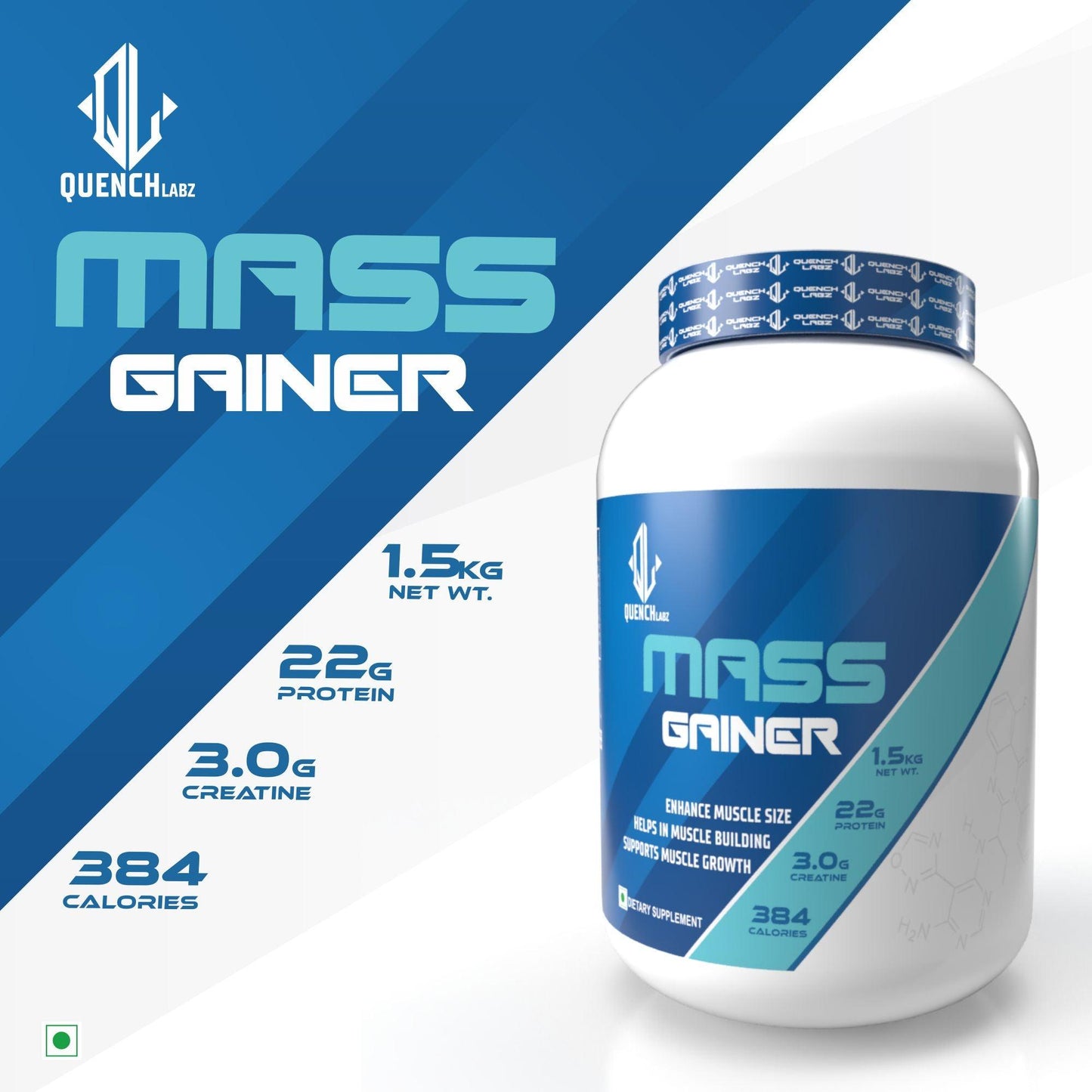QuenchLabz - Mass Gainer 1.5 Kg - Unlock Your True Potential - Quenchlabz