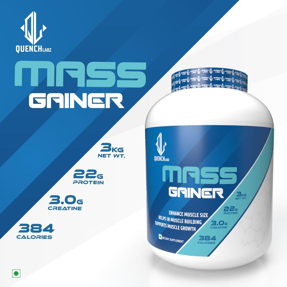 QuenchLabz - Mass Gainer 3 Kg - Unlock Your True Potential - Quenchlabz