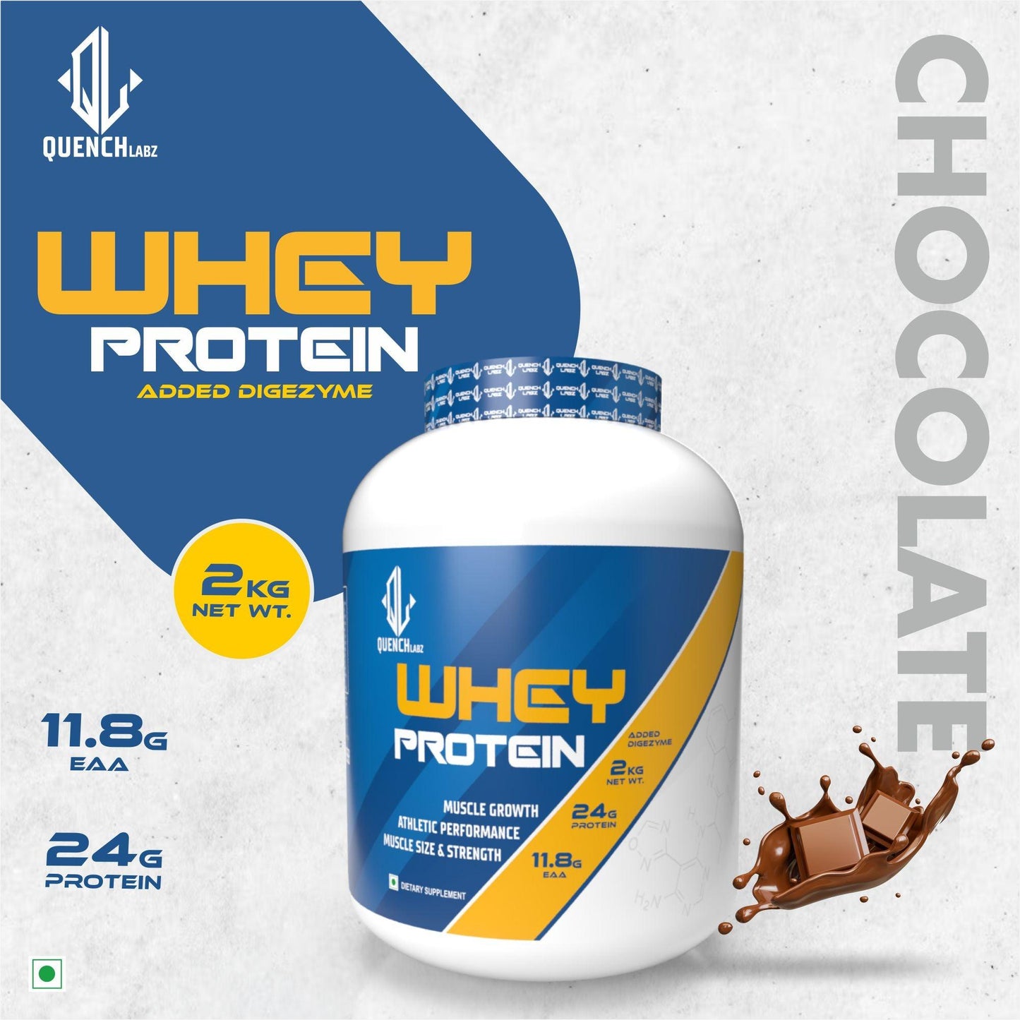 Whey Protein | Clinically Tested 50% Higher Protein Absorption - Quenchlabz