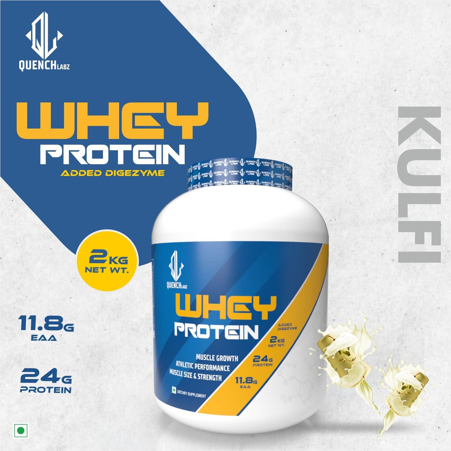 Whey Protein | Clinically Tested 50% Higher Protein Absorption - Quenchlabz